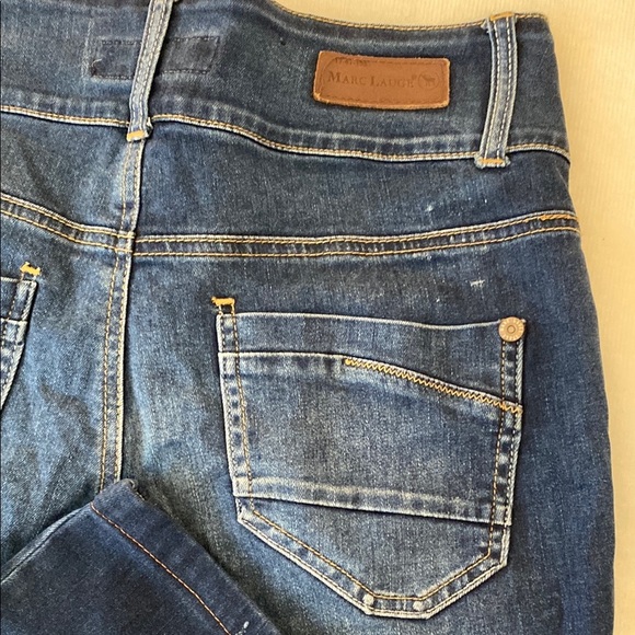 Indigo Blue Straight Leg Jeans with Subtle Fading - Picture 6 of 12